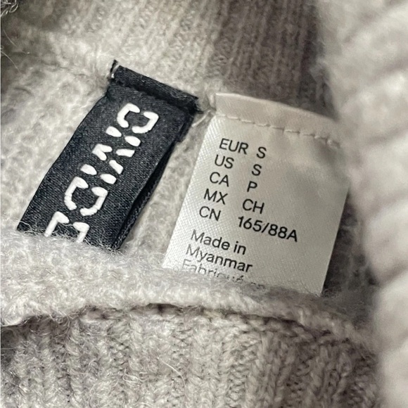 NEW H&M Jacquard Gray & Pink Fair Isle Turtleneck Sweater Women’s S Cropped - Picture 7 of 15